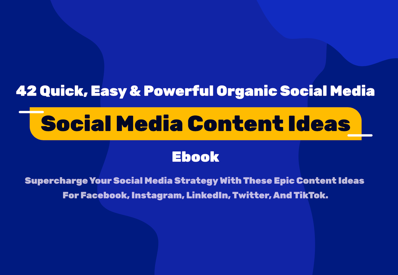 Screenshot of an ebook cover for a post promoting social media content ideas ebook