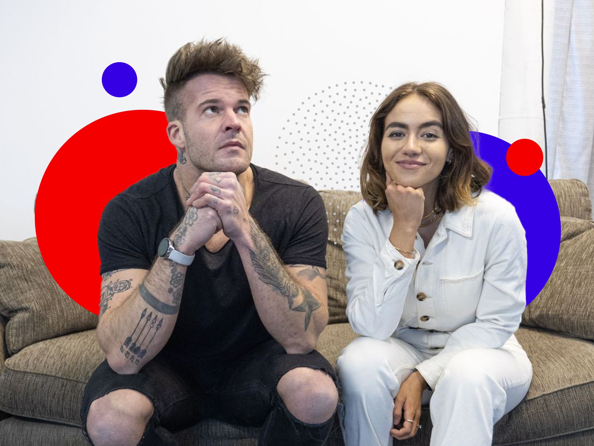 Image of a man and woman on couch. Used to support article on ways of creating engaging content on YouTube